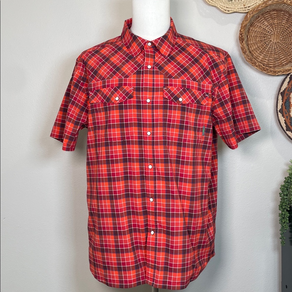 Stio Men's Snap Up Short Sleeve Lightweight Jackson Hole Wyoming Size X-Large